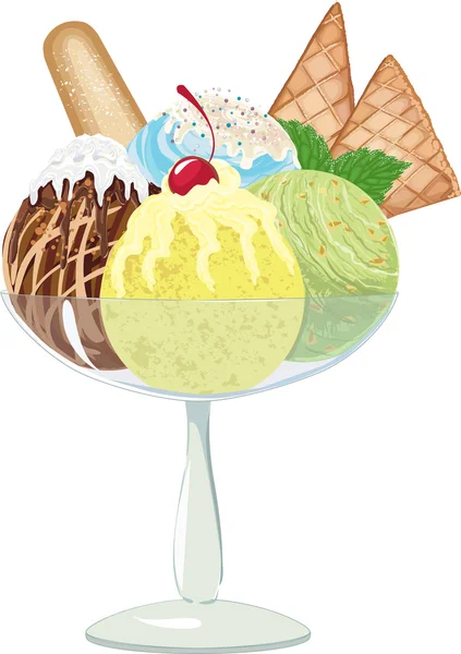 Boules de crème glacée — Image vectorielle