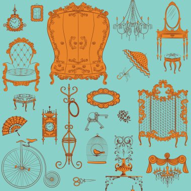 Furniture pattern vector Furniture pattern vector