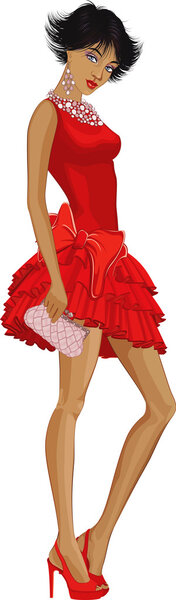 женщина в красном
