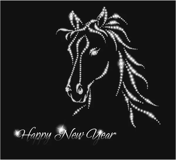 Koně. šťastný nový rok 2014. vektorové eps 10 — Stockový vektor