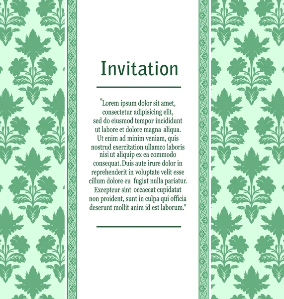 Fond vintage avec motif floral pour invitations — Image vectorielle