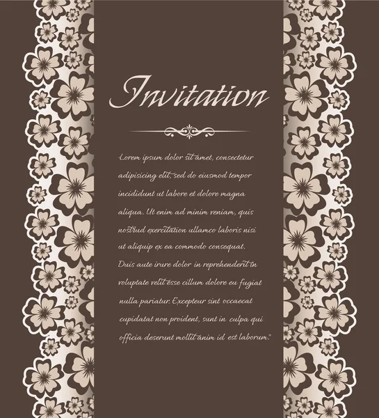 Vintage background with floral pattern for invitations — Stock Vector