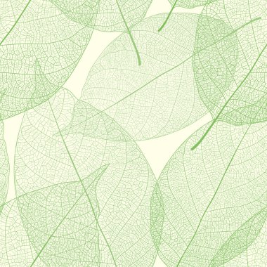 Seamless green leaves pattern clipart
