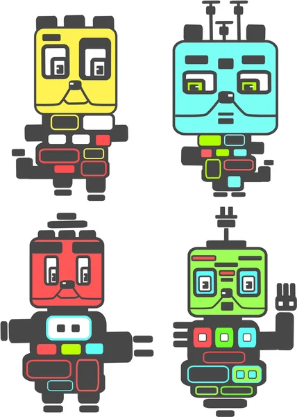 Nice little vector robots — Stock Vector