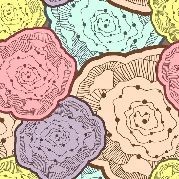 Flores de color abstracto patrón sin costura — Archivo Imágenes Vectoriales