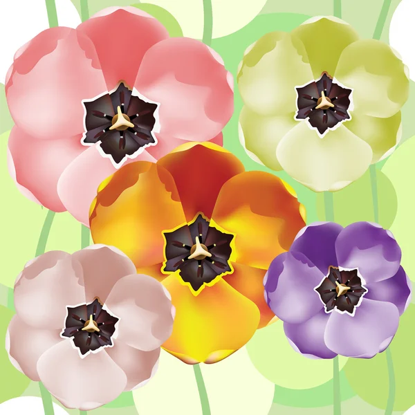 Naadloze tulip veldboeket patroon — Stockvector