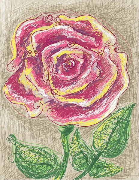 Художественный векторный розовый рисунок — стоковый вектор