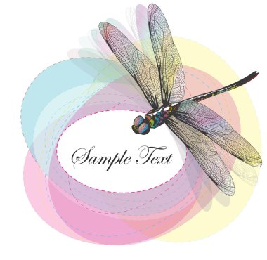 Background with dragonfly clipart