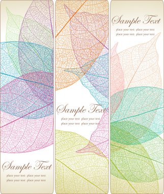Collection of vertical banners wits leaves clipart