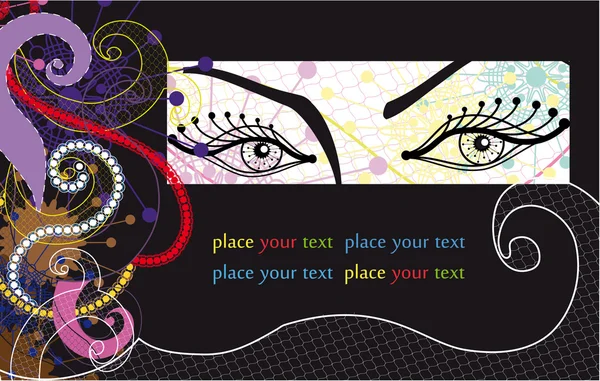 Fond stylisé avec de beaux yeux de femmes — Image vectorielle