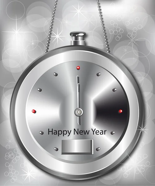 Beautiful christmas background with the clock. Vector. Eps10. — Stock Vector