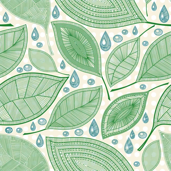 Ensemble de vecteur abstrait de conception de feuilles vertes — Image vectorielle
