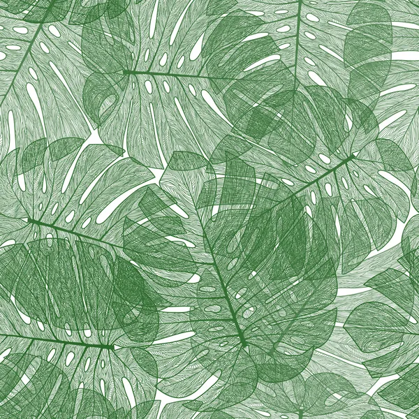 Безшовний візерунок листя пальми Стокова Ілюстрація