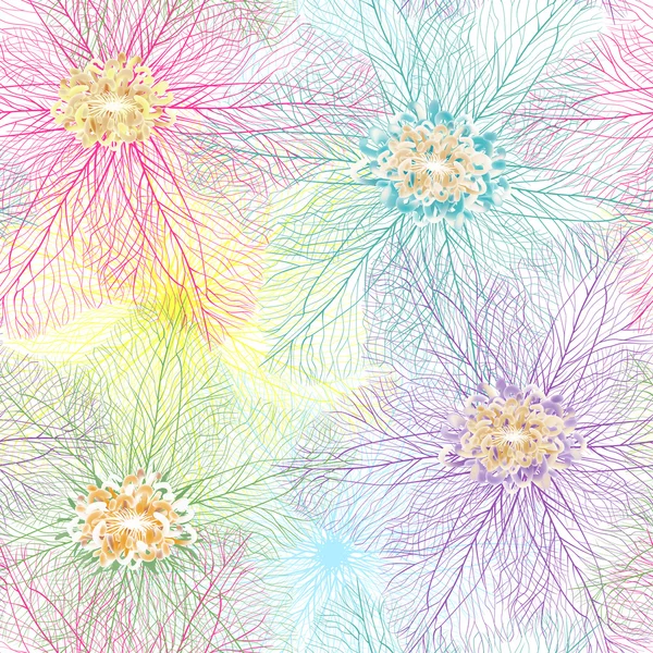 シームレスな抽象的な花のテクスチャ — ストックベクタ