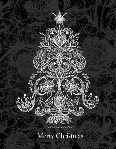 Рождественская елка Векторная открытка . — стоковый вектор