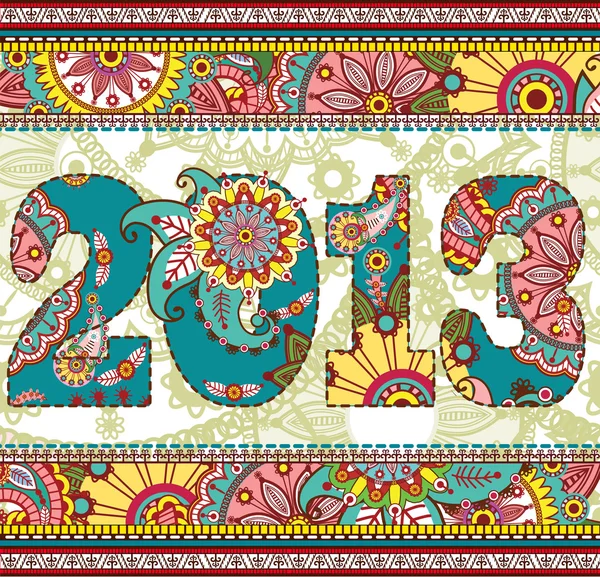 Vector Ilustración creativa de feliz año nuevo 2013 — Vector de stock