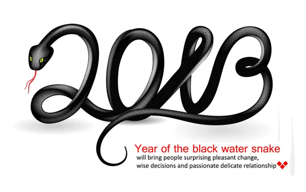 Año de la serpiente de agua negra . — Vector de stock