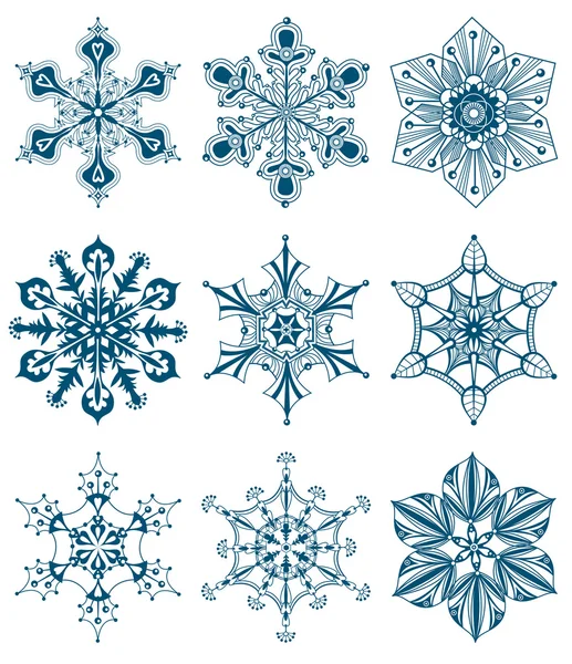 Conjunto de copos de nieve — Archivo Imágenes Vectoriales