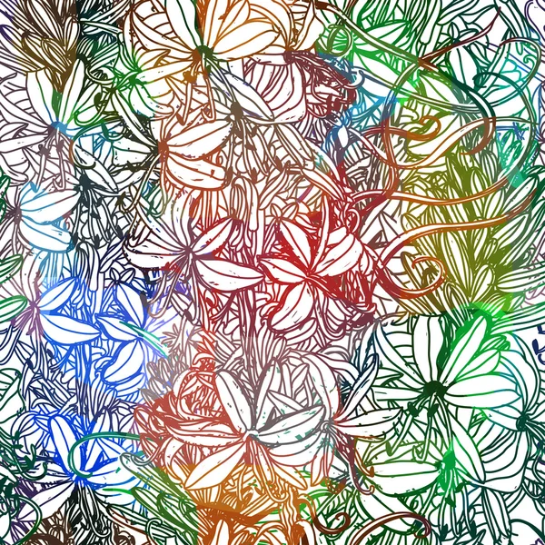Винтажный декоративный бесшовный узор с цветами. EPS 10 — стоковый вектор