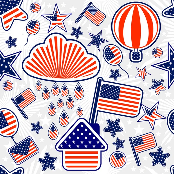 Seamless pattern of Independence Day USA — Stock Vector