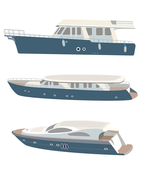 Set of vector yacht — Stock Vector