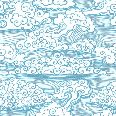 Seamless pattern with clouds. Vector, EPS 10 clipart