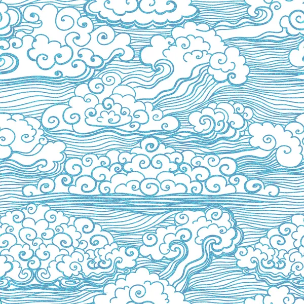 Patrón sin costuras con nubes. Vector, EPS 10 — Vector de stock