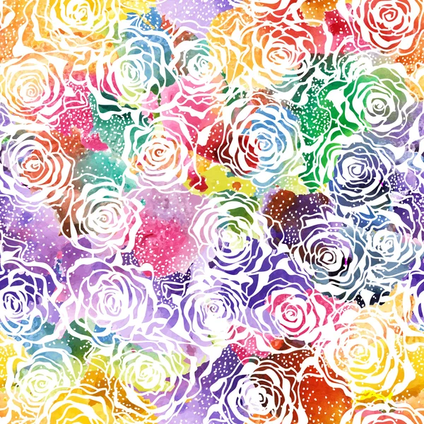 Padrão de aquarela sem costura Rose. Vector, EPS 10 — Vetor de Stock