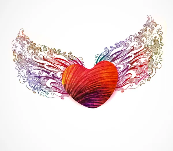 Abstract heart with wings. Vector, EPS 10 — Stock Vector