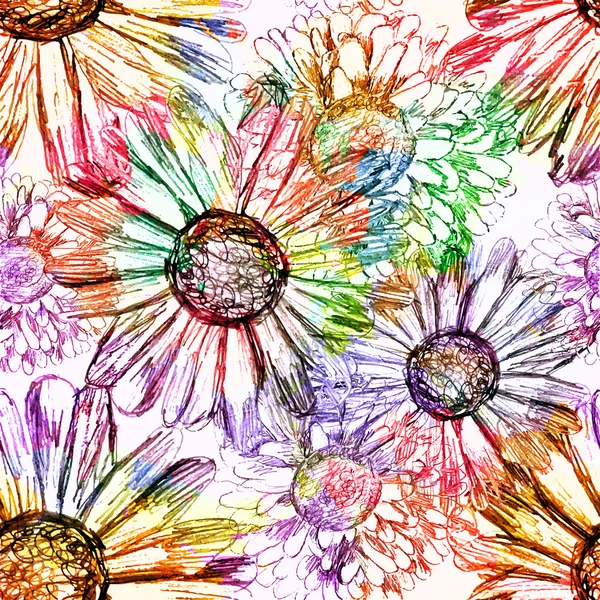 Абстрактні квіти безшовний візерунок. Вектор, EPS 10 — стоковий вектор