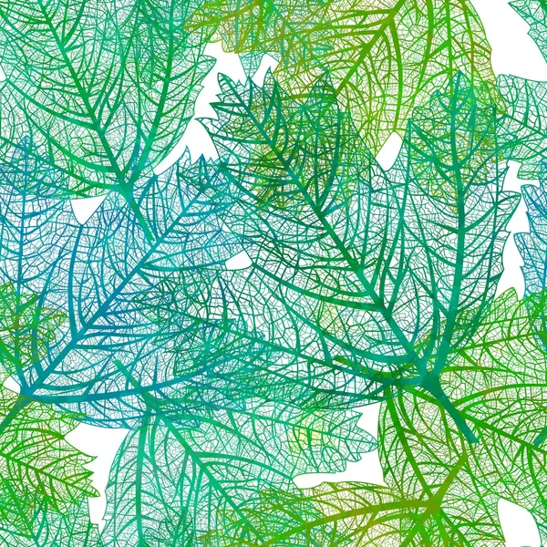 Modello di foglie verdi senza cuciture. Vettore, EPS 10 — Vettoriale Stock