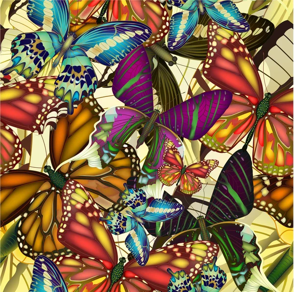 Patrón inconsútil mariposas de colores. EPS10 — Archivo Imágenes Vectoriales