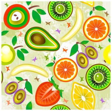 Juicy fruits Seamless Pattern. Vector. clipart