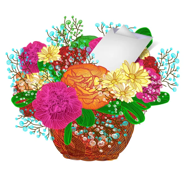 Bouquet of bright flowers. EPS 10 — Stock Vector