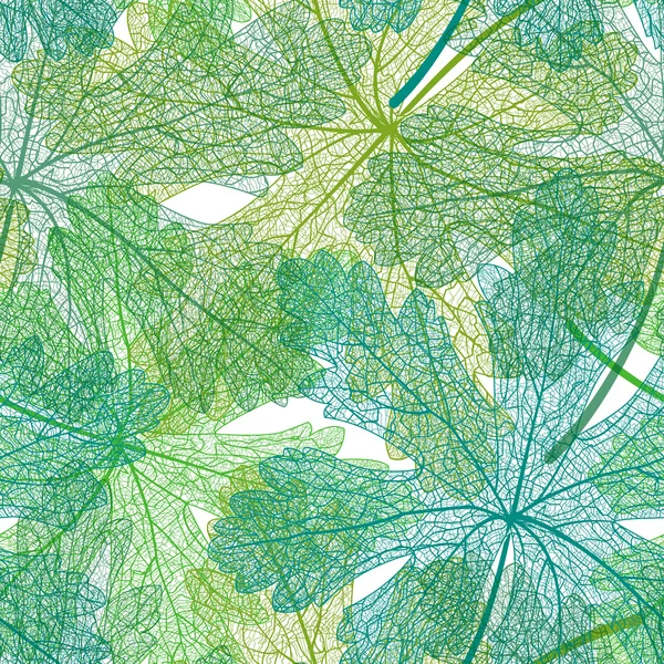 Naadloze groene bladeren patroon. vector, eps10 — Stockvector