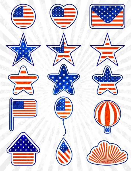 Object set of 4th July Independence day. EPS10 — Stock Vector