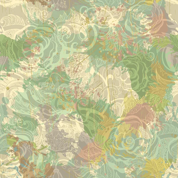 Vintage flowers seamless pattern. Vector, EPS10 — Stock Vector