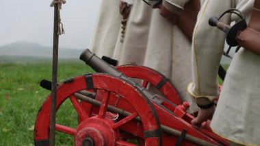 Russian guns XVII century. Reconstruction of the Korela Fortress (Fin: Käkisalmen linna, Swd: Kexholms slott), Priozersk, Russia