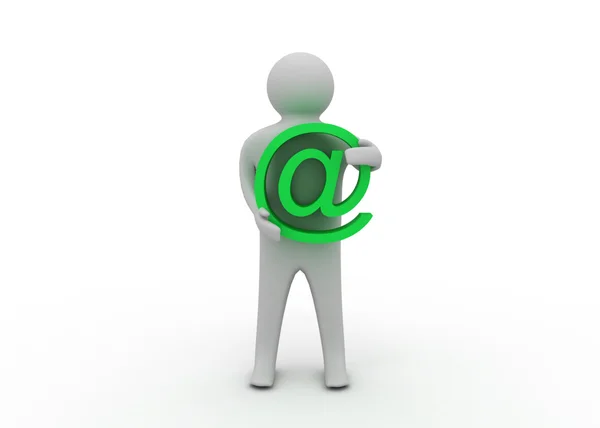 3d man with email — Stock Photo, Image