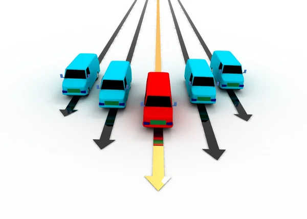Közlekedés a leader koncepció — Stock Fotó