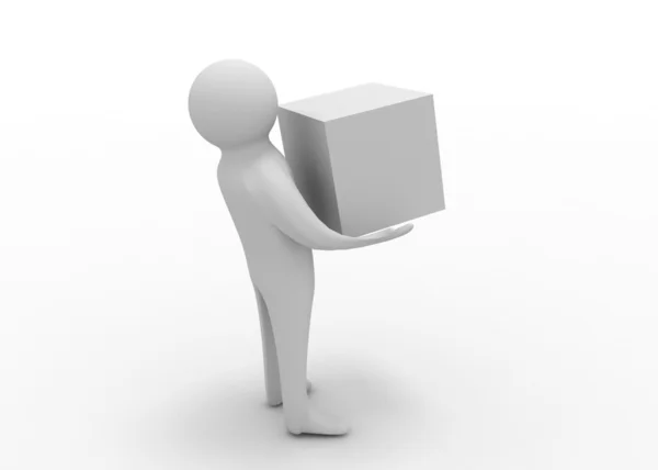 Man carry box — Stock Photo, Image