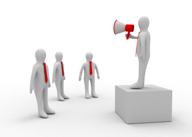 hatip megafon için konuşur.