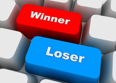 keyboard winner and lose concept clipart