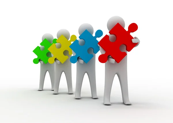 Teamwork puzzel concept — Stockfoto