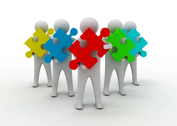 Teamwork puzzle concept — Stock Photo, Image