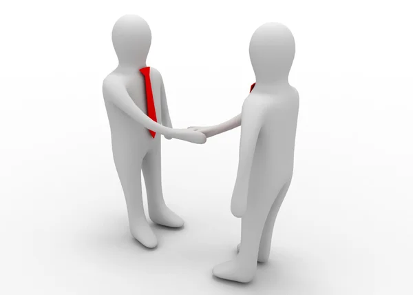 3d businessman handshake — Stock Photo, Image