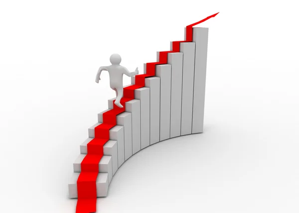 3D adam tırmanmak merdiven