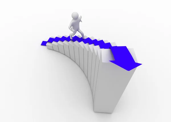 3d man climb the staircase — Stock Photo, Image