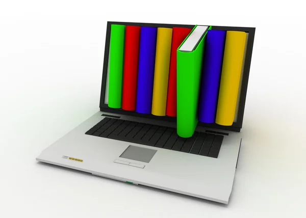 Books from laptop — Stock Photo, Image