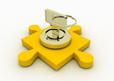 login metaphor with puzzle clipart